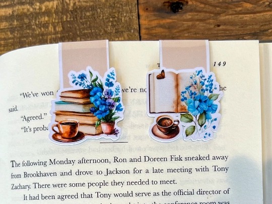 Blue Floral Bookmarks