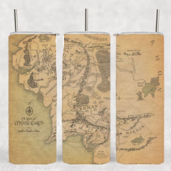 Middle Earth Map Tumbler